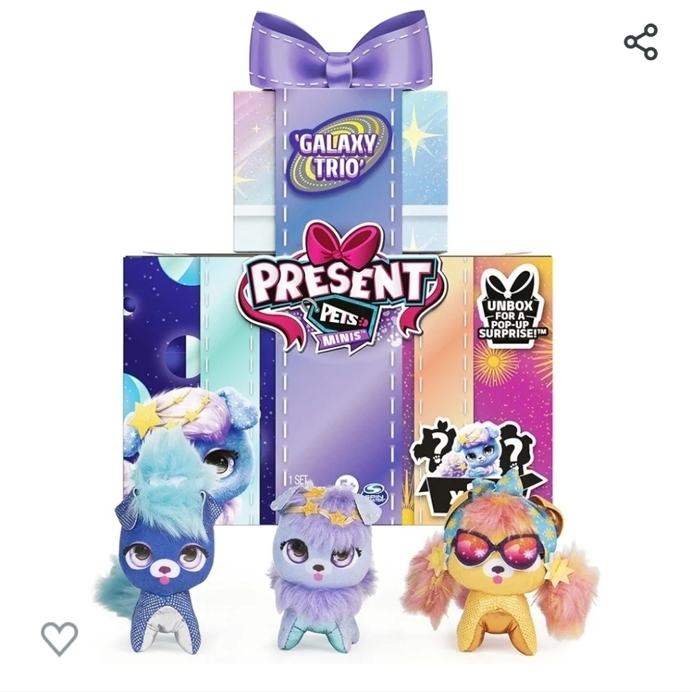 Present Pets 🎁 "Galaxy Trio" Plush Toy Set -new in box